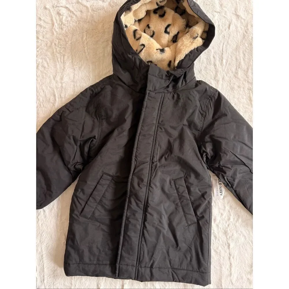 NWT Old Navy Cozy Water-Resistant Hooded Parka Coat for Girls Size XS (5)